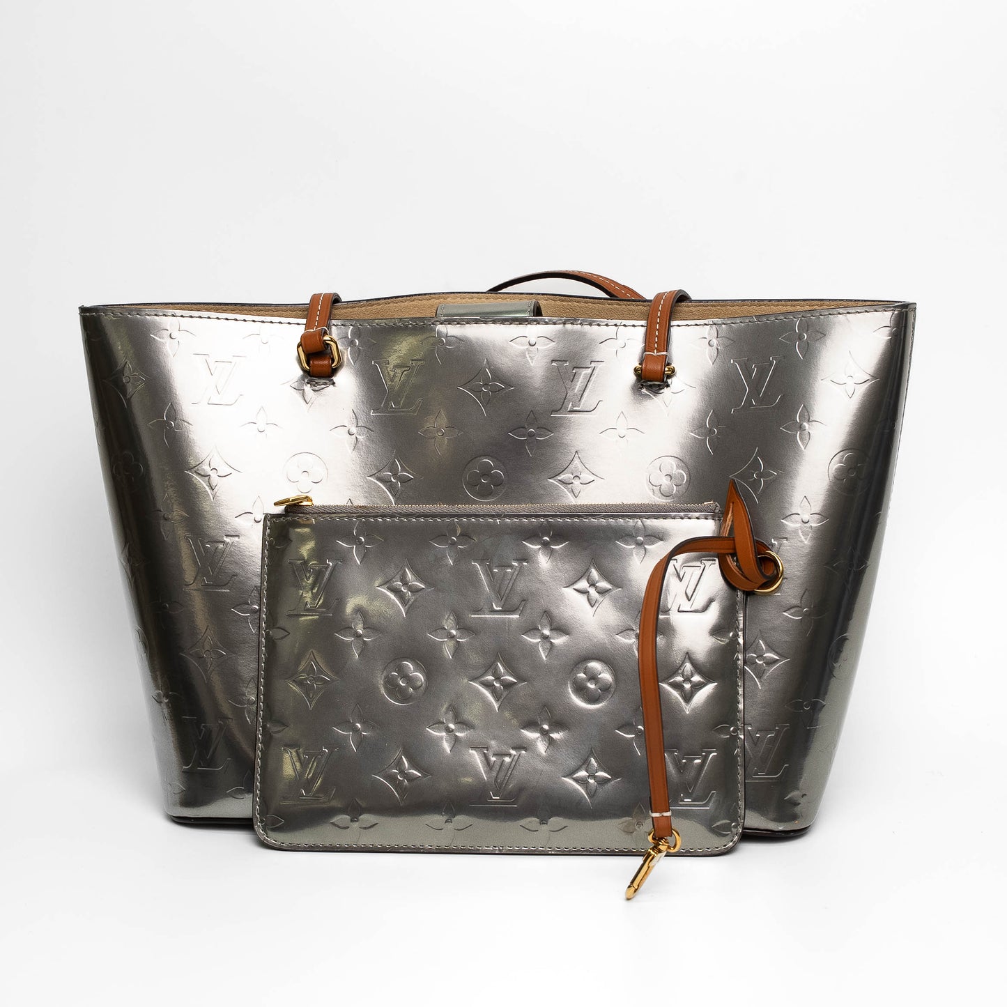 Louis Vuitton Vernis Long Beach PM Gris Métal Tote