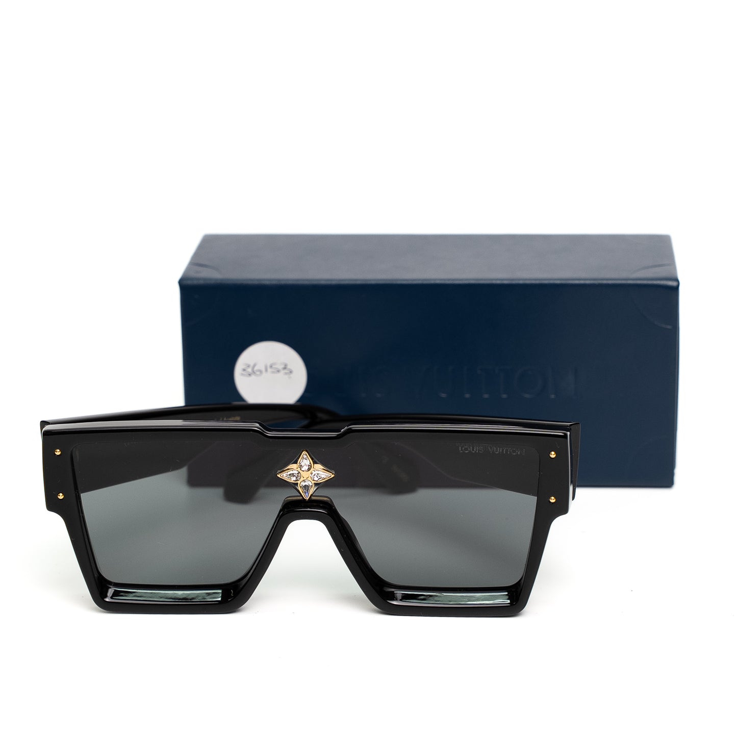 Louis Vuitton Cyclone Black Crystal Shield Sunglasses