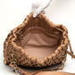 Bvlgari Willow Beige Pleated Leather Drawstring Tote Bag