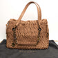 Bvlgari Willow Beige Pleated Leather Drawstring Tote Bag