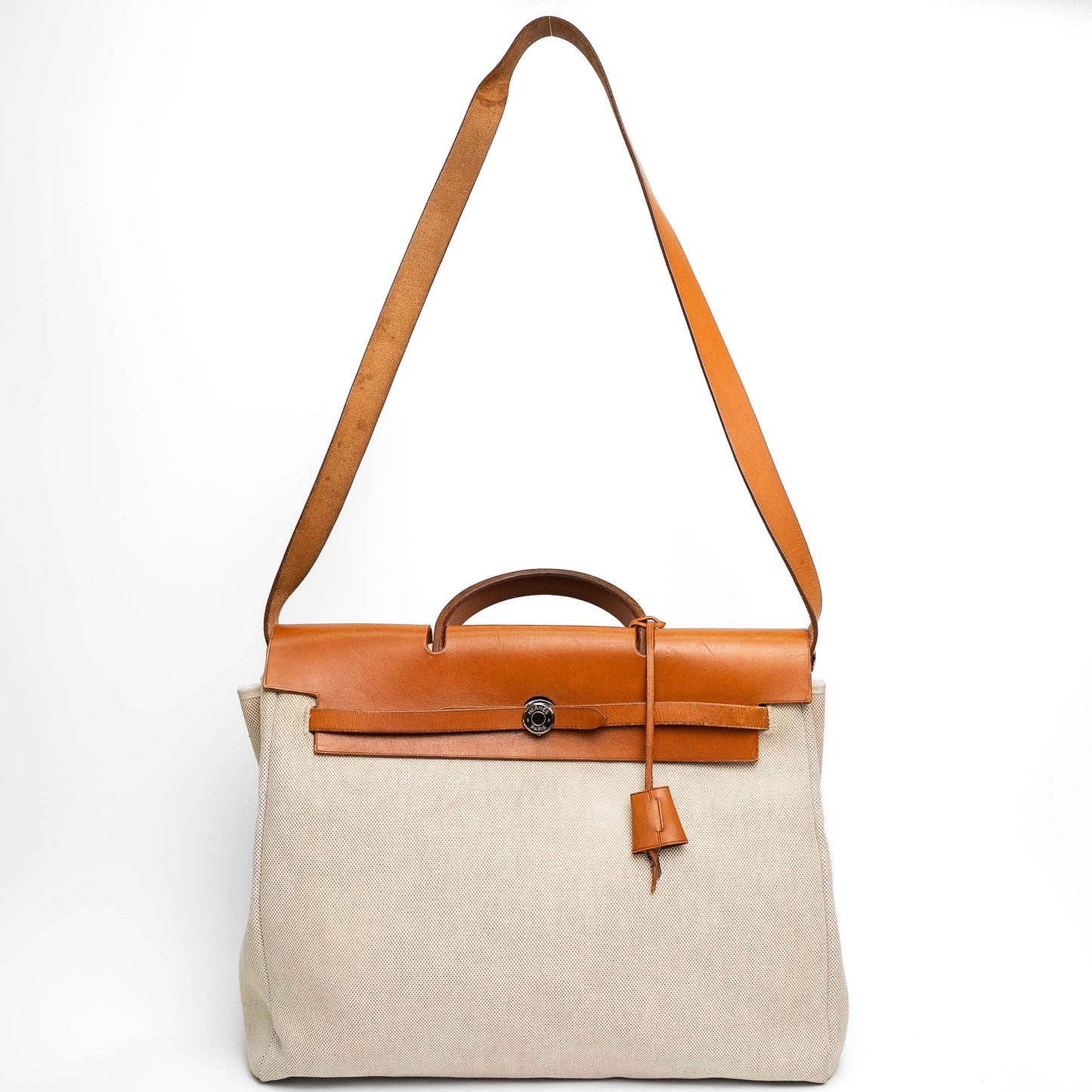Hermès Herbag Messenger Canvas Leather Shoulder Travel Bag
