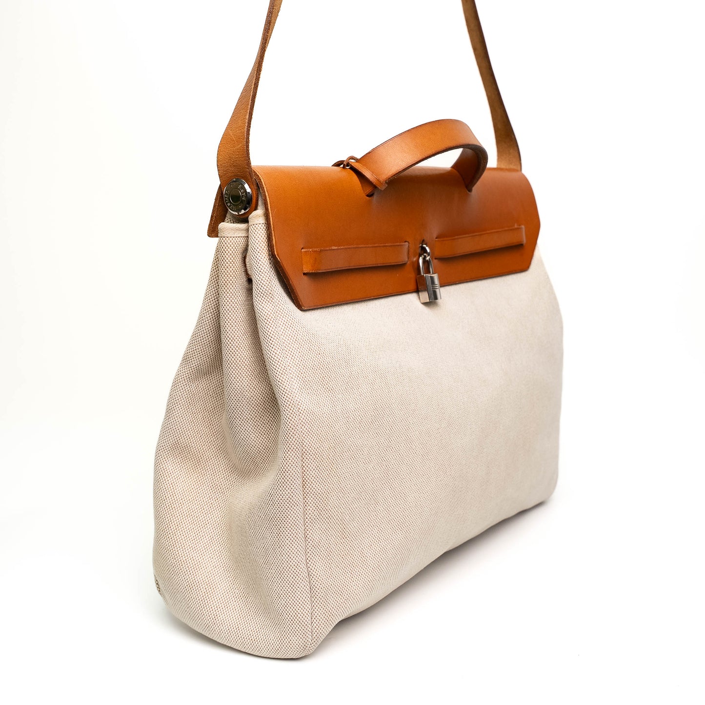 Hermès Herbag Messenger Canvas Leather Shoulder Travel Bag