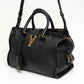 Saint Laurent Y Cabas Black Leather Top Handle Shoulder Bag