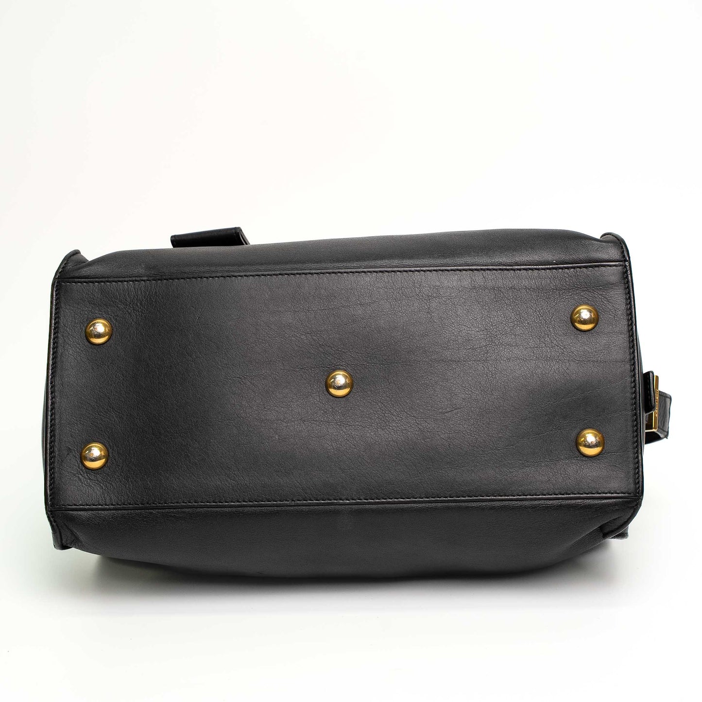 Saint Laurent Y Cabas Black Leather Top Handle Shoulder Bag