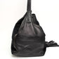 Prada Black Calf Leather Scamosciato Tassel Bucket Bag