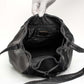 Prada Black Calf Leather Scamosciato Tassel Bucket Bag