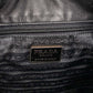 Prada Black Calf Leather Scamosciato Tassel Bucket Bag