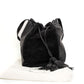 Prada Black Calf Leather Scamosciato Tassel Bucket Bag