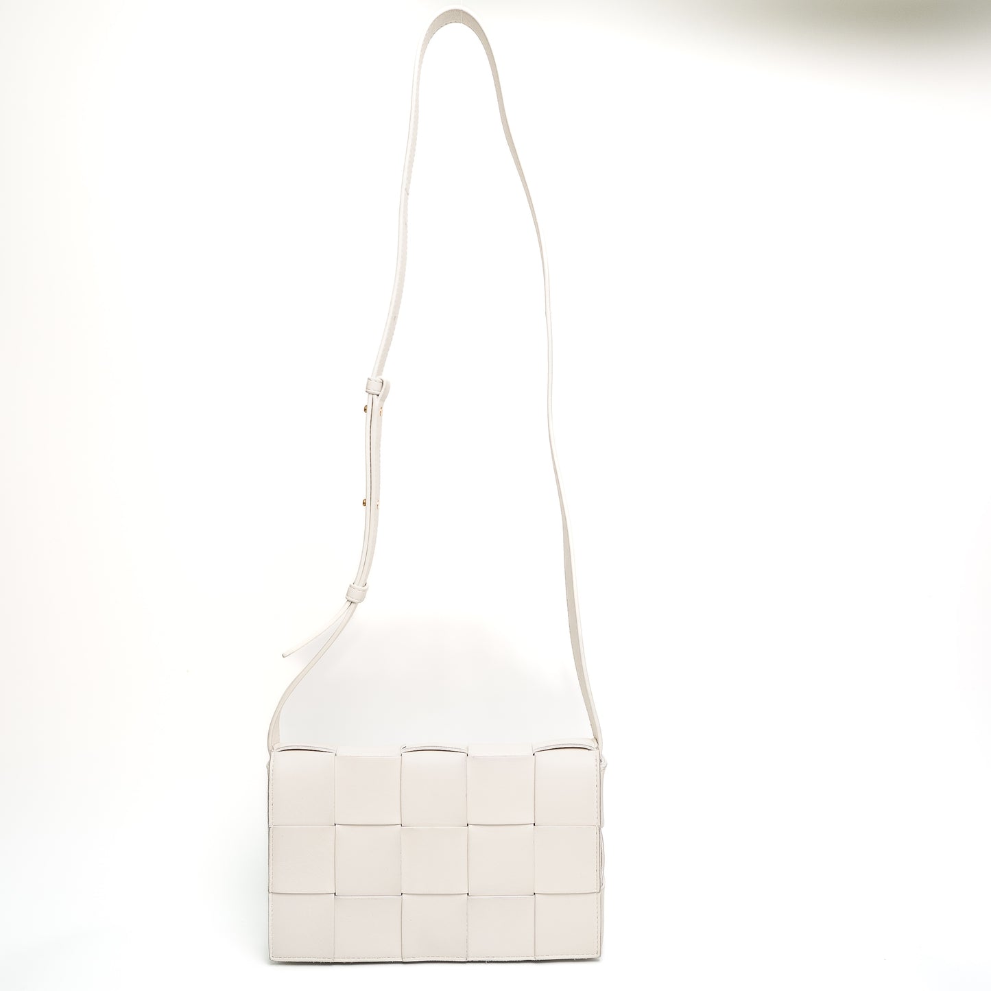 Bottega Veneta White Intrecciato Leather Crossbody Shoulder Bag