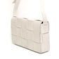 Bottega Veneta White Intrecciato Leather Crossbody Shoulder Bag