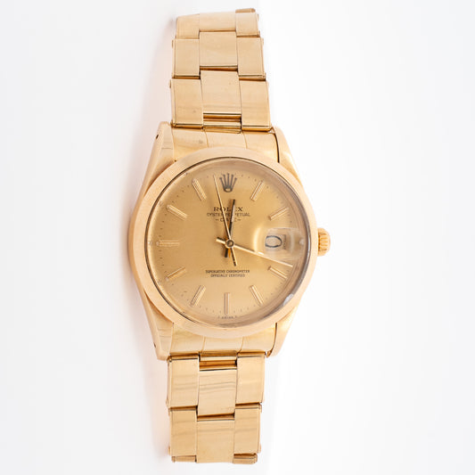 Rolex Oyster Perpetual Date Yellow Gold Watch