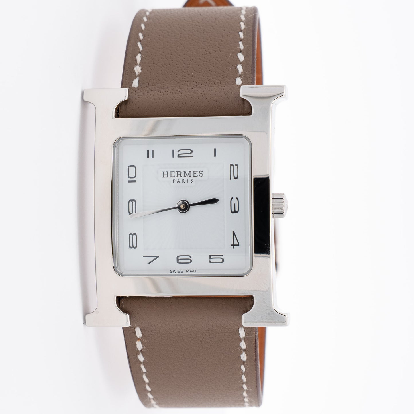 Hermès Heure H Stainless Steel Leather Watch