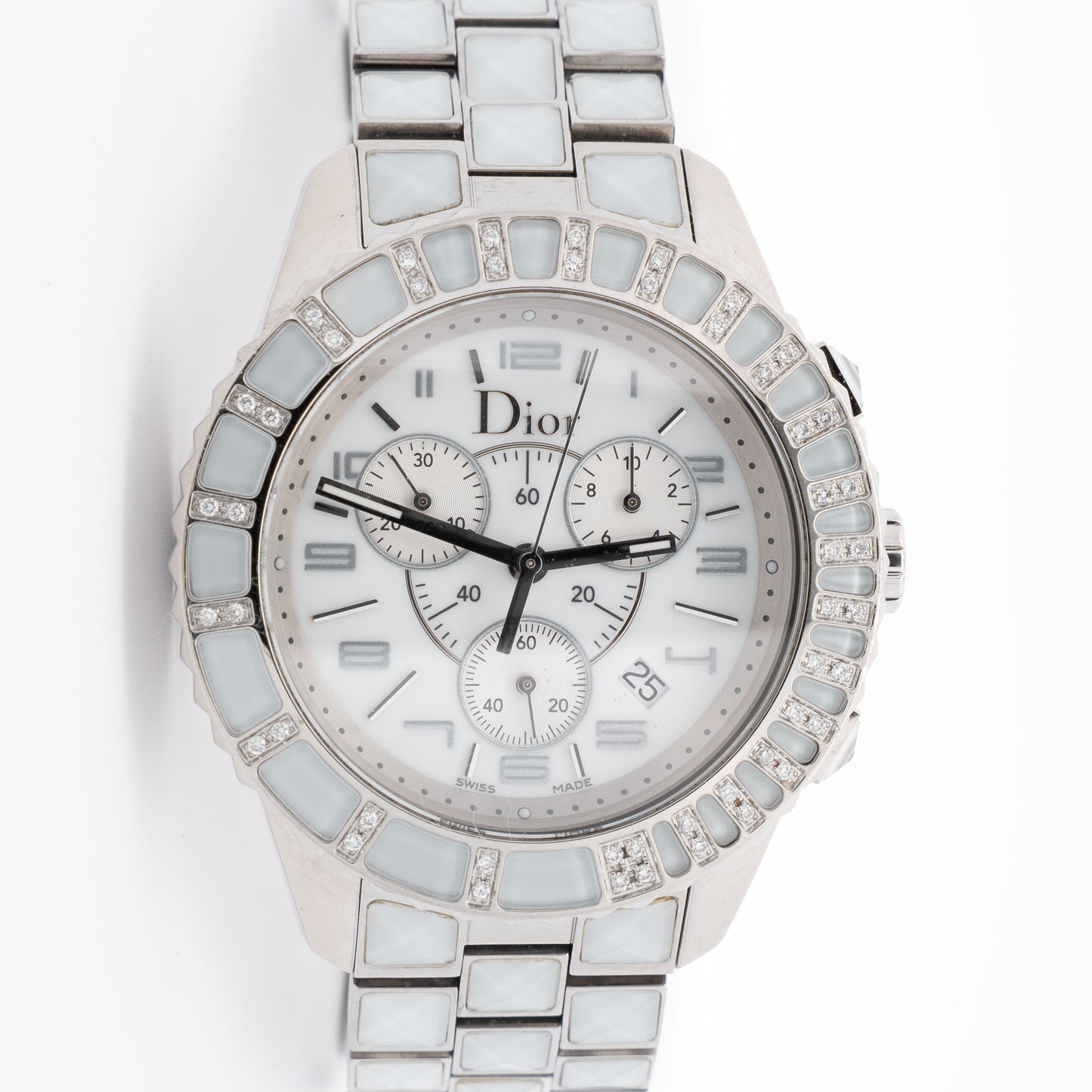 Dior Christal Diamond Chronograph Ceramic Watch