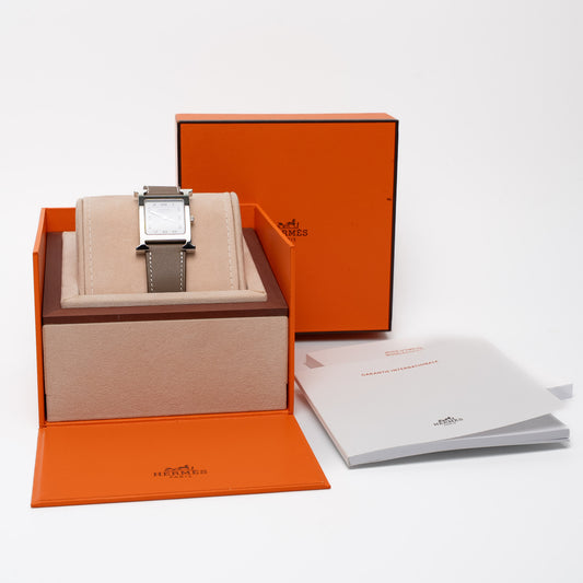 Hermès Heure H Stainless Steel Leather Watch