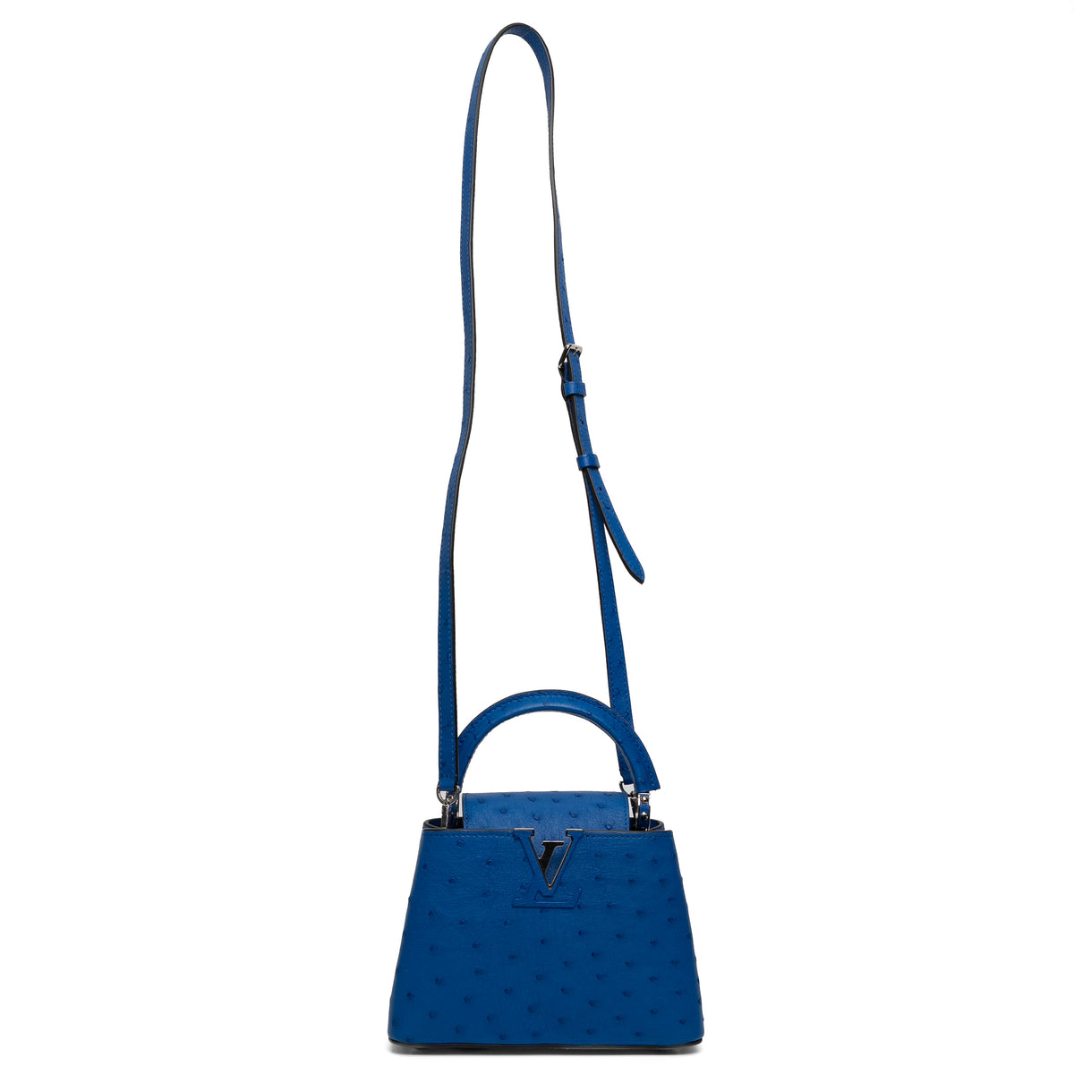 Louis Vuitton Blue Ostrich Top Handle Bag