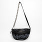 Balenciaga Souvenir Graffiti Black Leather Belt Bag