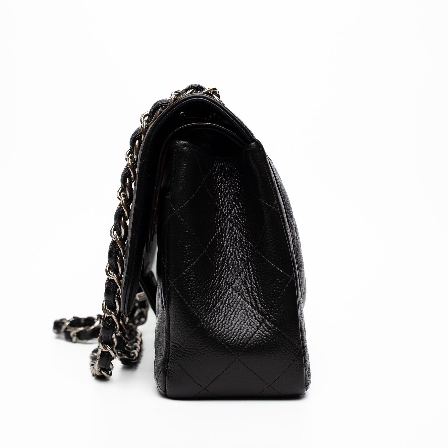 Chanel Classic Flap Jumbo Black Caviar Leather Shoulder Bag