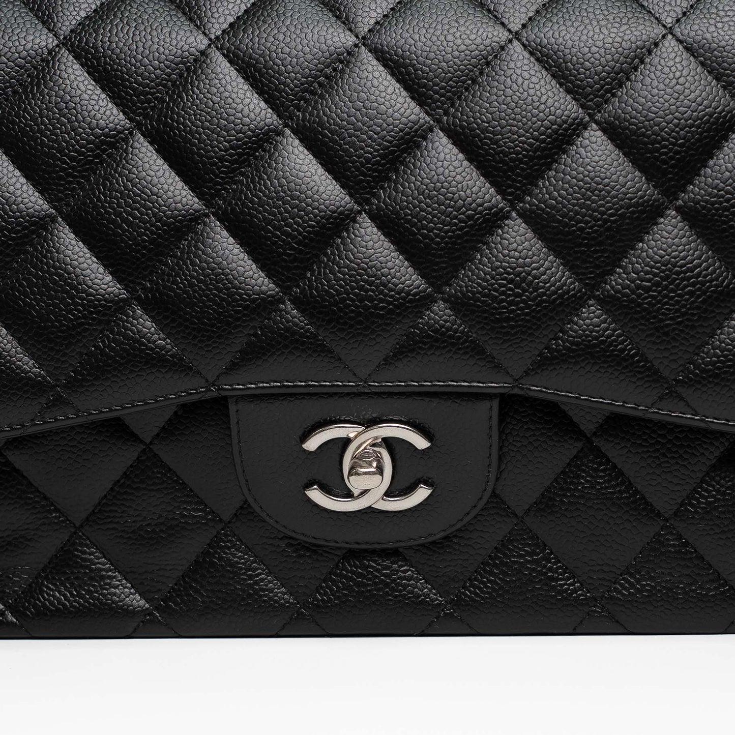 Chanel Classic Flap Jumbo Black Caviar Leather Shoulder Bag
