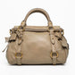 Miu Miu Bow Leather Beige Satchel Crossbody Gold Bag