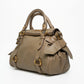 Miu Miu Bow Leather Beige Satchel Crossbody Gold Bag