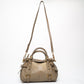 Miu Miu Bow Leather Beige Satchel Crossbody Gold Bag