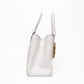 Versace La Medusa White Grained Leather Mini Tote Bag