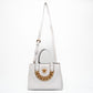Versace La Medusa White Grained Leather Mini Tote Bag