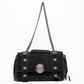Balmain Paris Black Suede Medallion Chain Shoulder Flap Bag