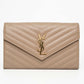 Saint Laurent Timeless Chain Purse Beige Quilted Leather Bag