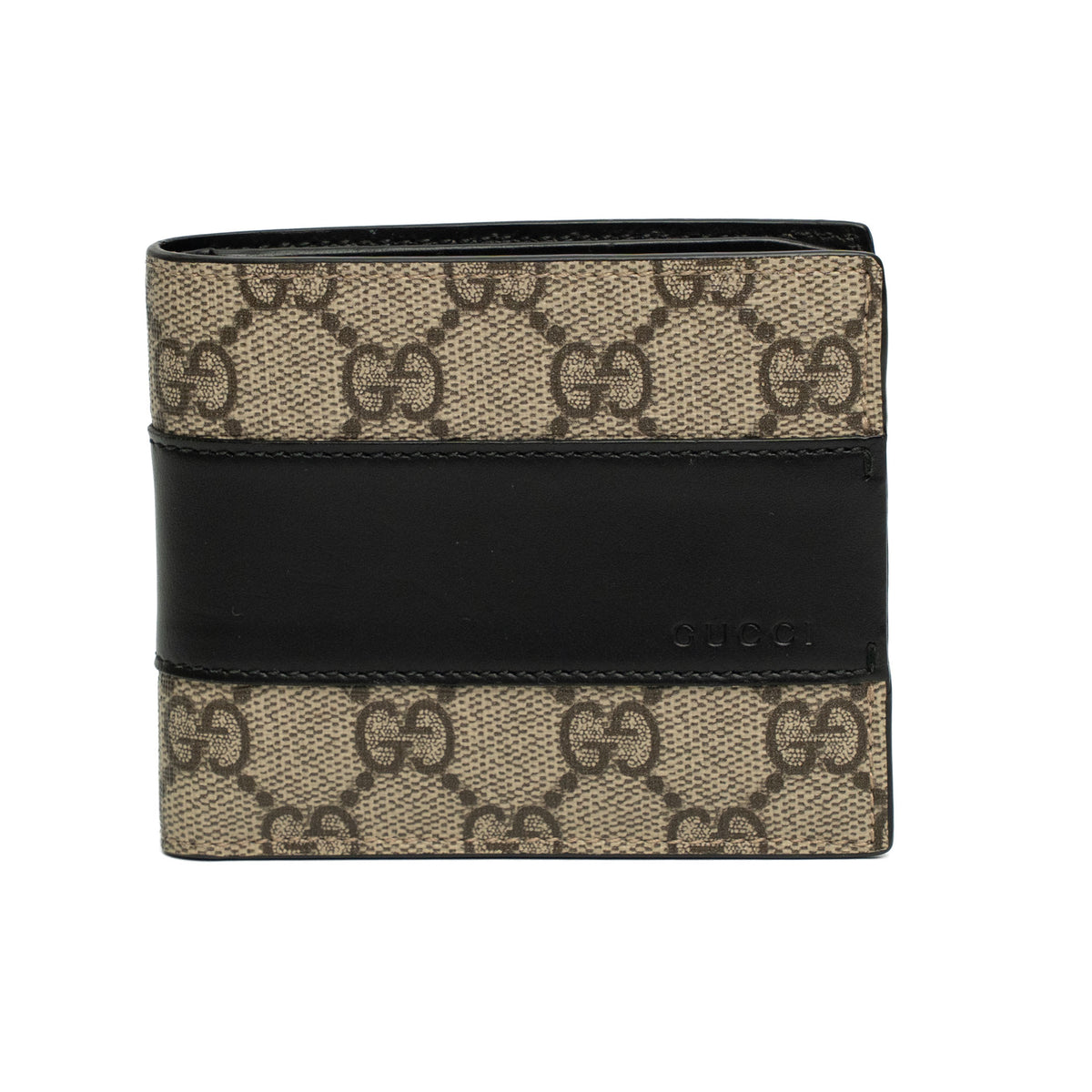 Gucci GG Supreme Black Leather Bifold Wallet