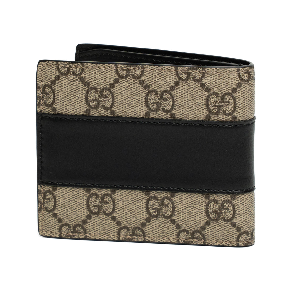 Gucci GG Supreme Black Leather Bifold Wallet
