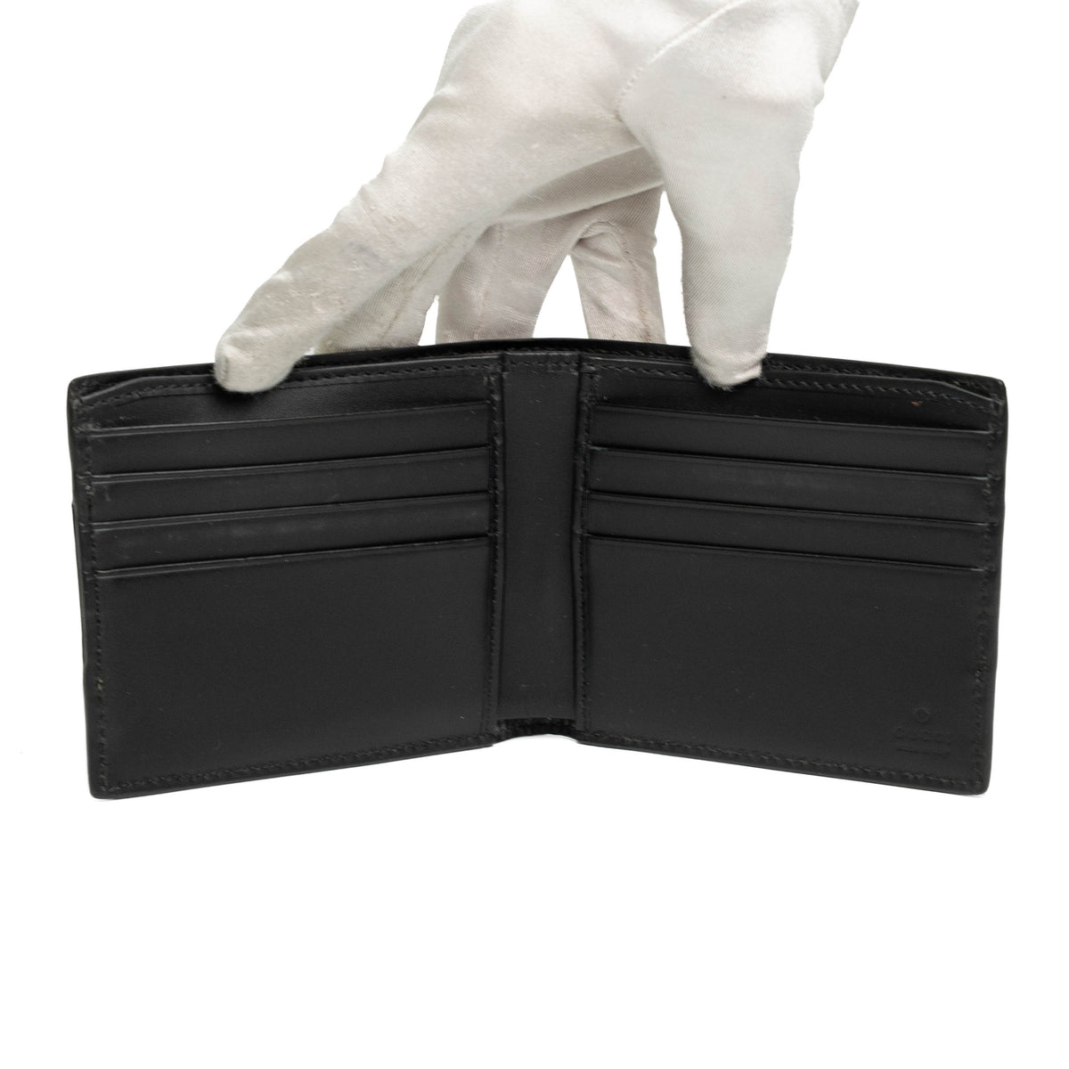 Gucci GG Supreme Black Leather Bifold Wallet