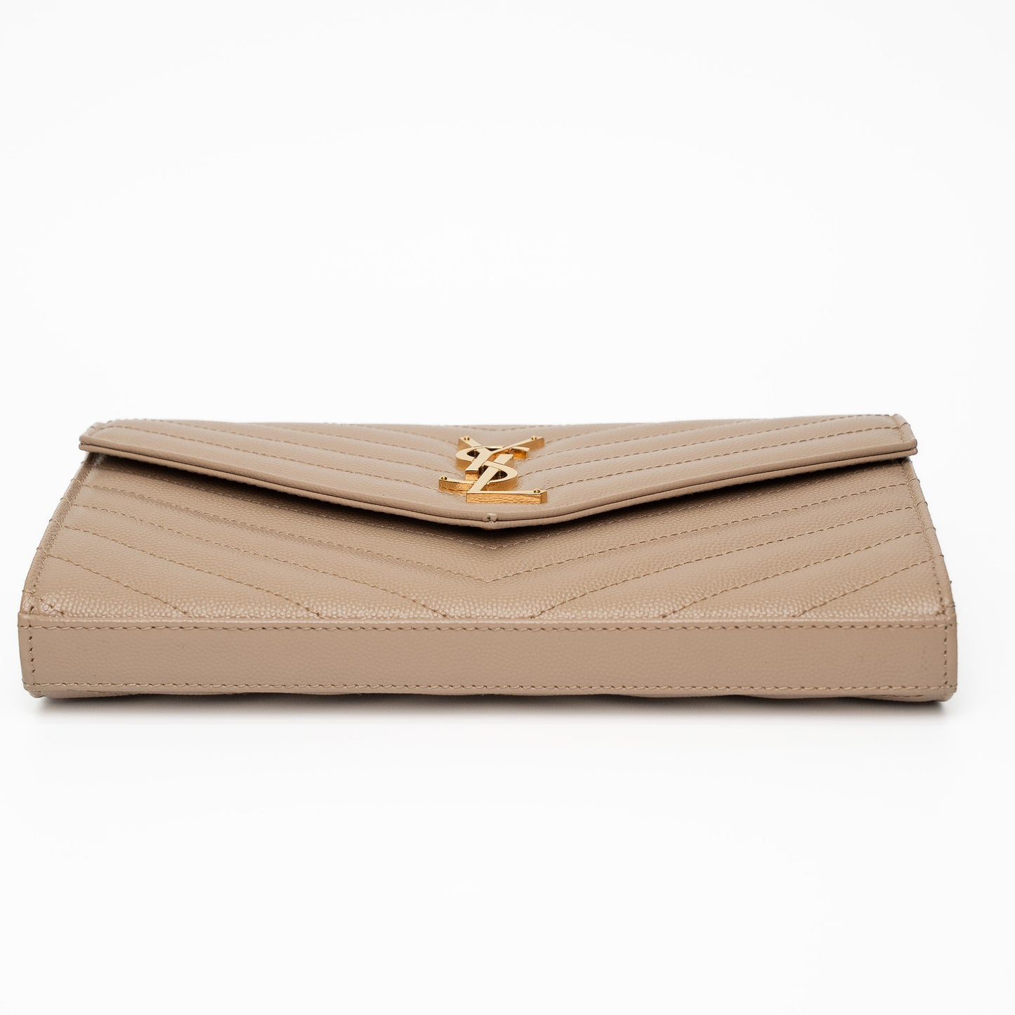 Saint Laurent Timeless Chain Purse Beige Quilted Leather Bag