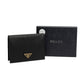 Prada Black Saffiano Leather Lips Passport Holder