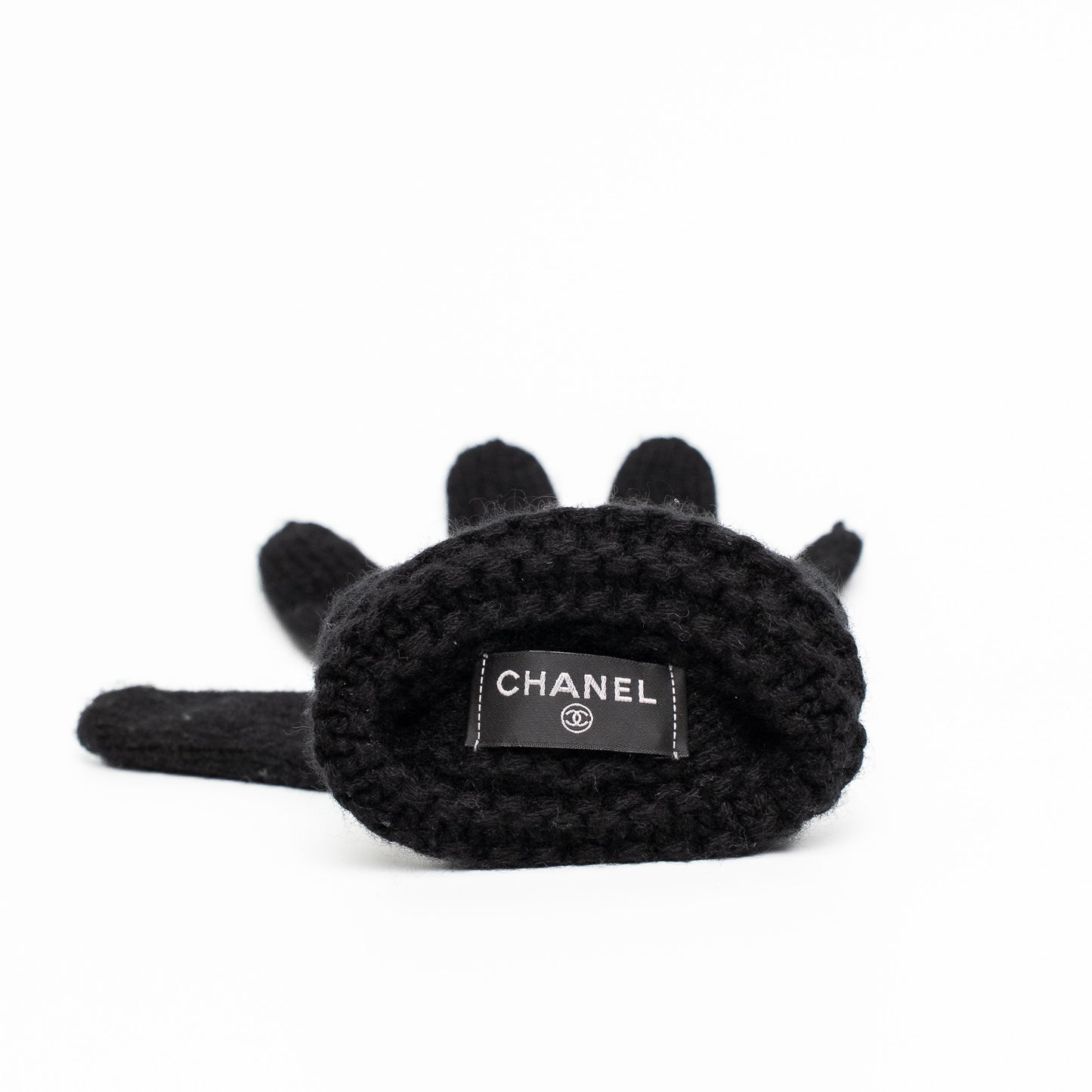 Chanel Coco Mark Black Knit Gloves