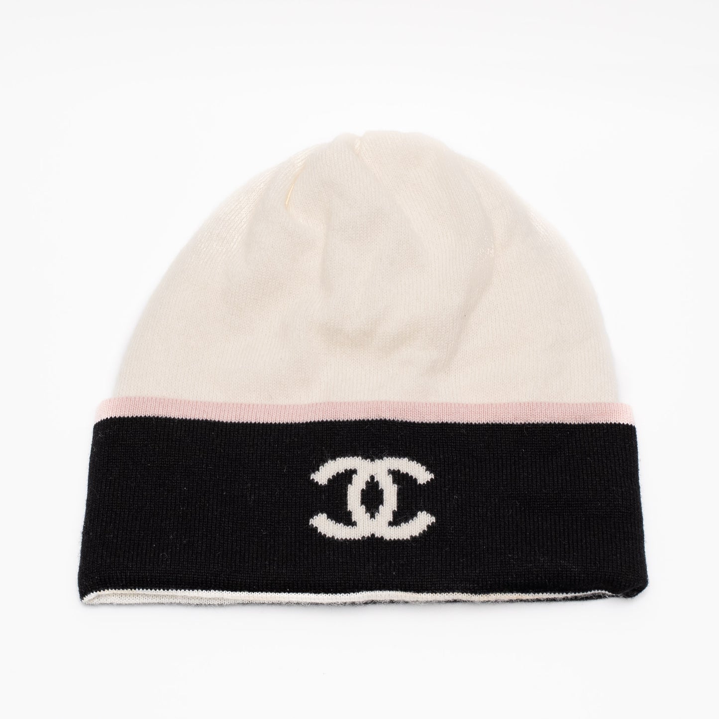 Chanel CC Logo Cashmere Knit Beanie