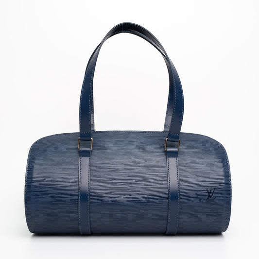 Louis Vuitton Epi Soufflot Myrtille Blue Epi Leather Handbag