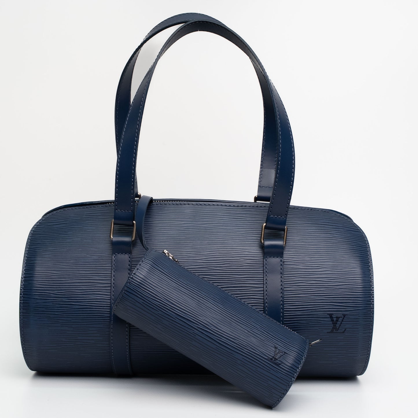 Louis Vuitton Epi Soufflot Myrtille Blue Epi Leather Handbag