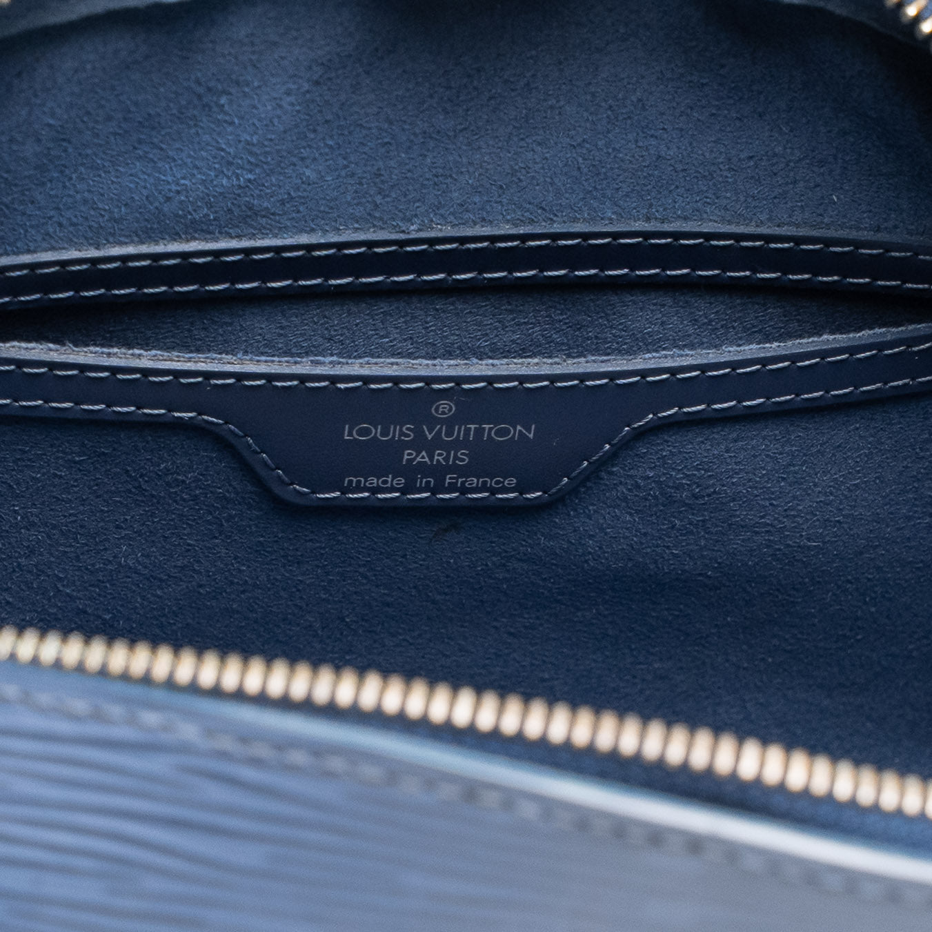 Louis Vuitton Epi Soufflot Myrtille Blue Epi Leather Handbag