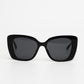 Chanel Strass Logo Temple Black Sunglasses
