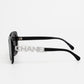 Chanel Strass Logo Temple Black Sunglasses