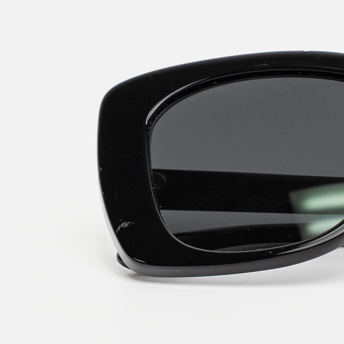 Chanel Strass Logo Temple Black Sunglasses