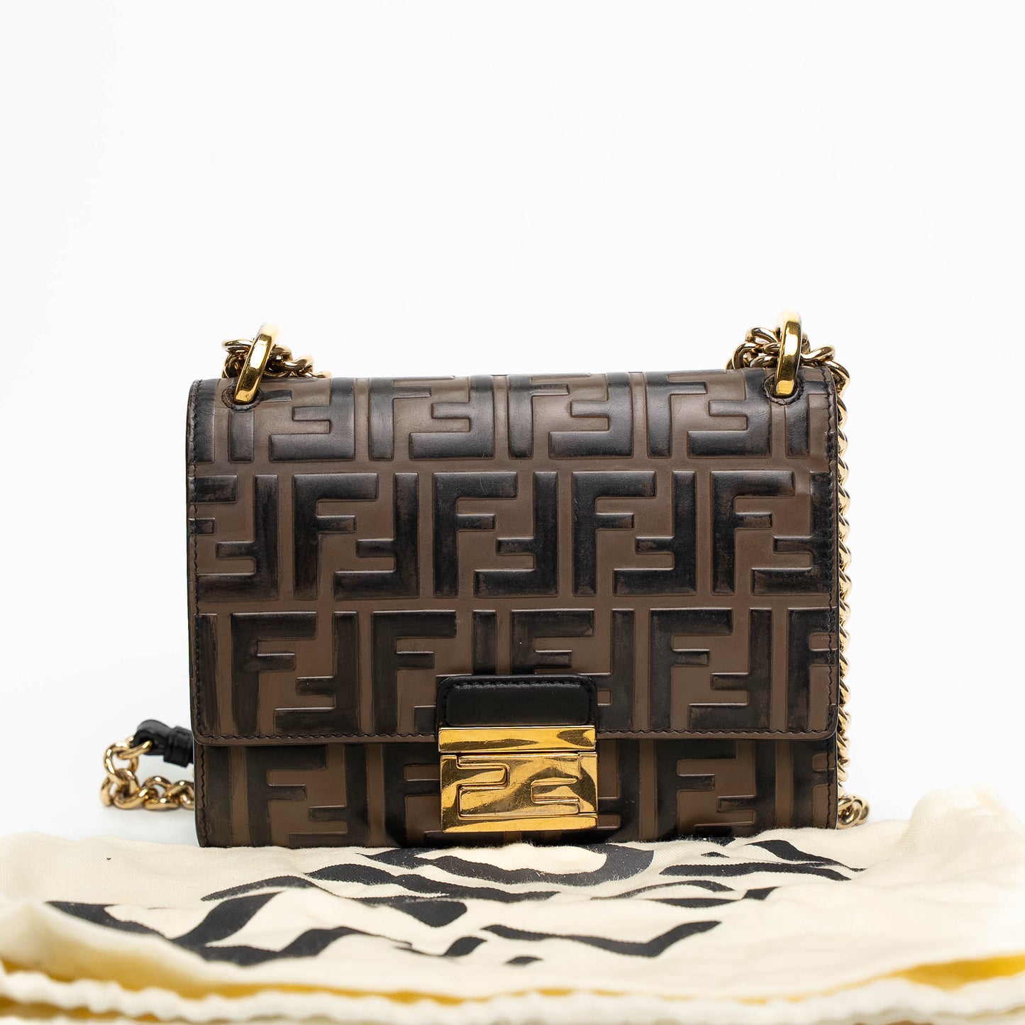 Fendi Kan U Brown Calfskin Crossbody Bag