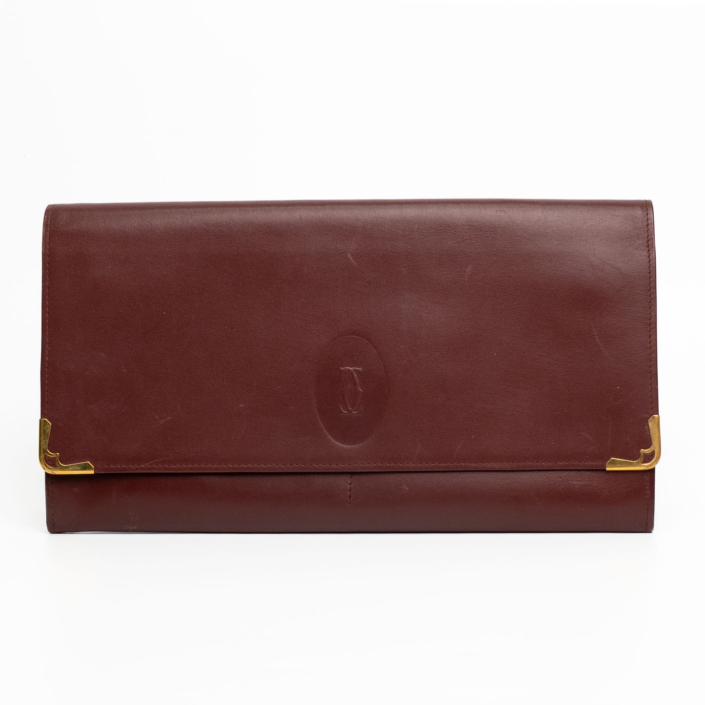 Cartier Must de Cartier Burgundy Leather Clutch