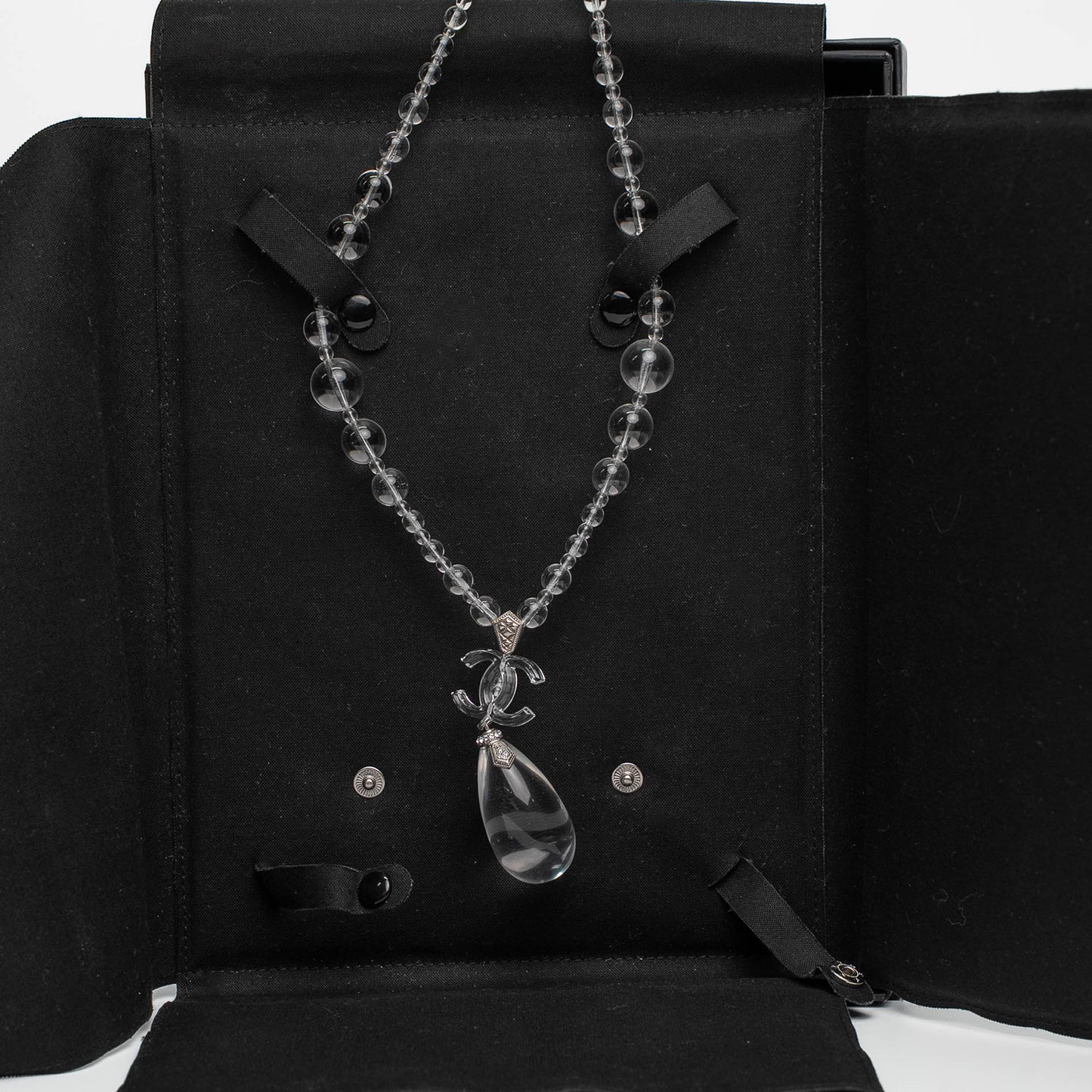 Chanel CC Resin Beaded Pendant Necklace