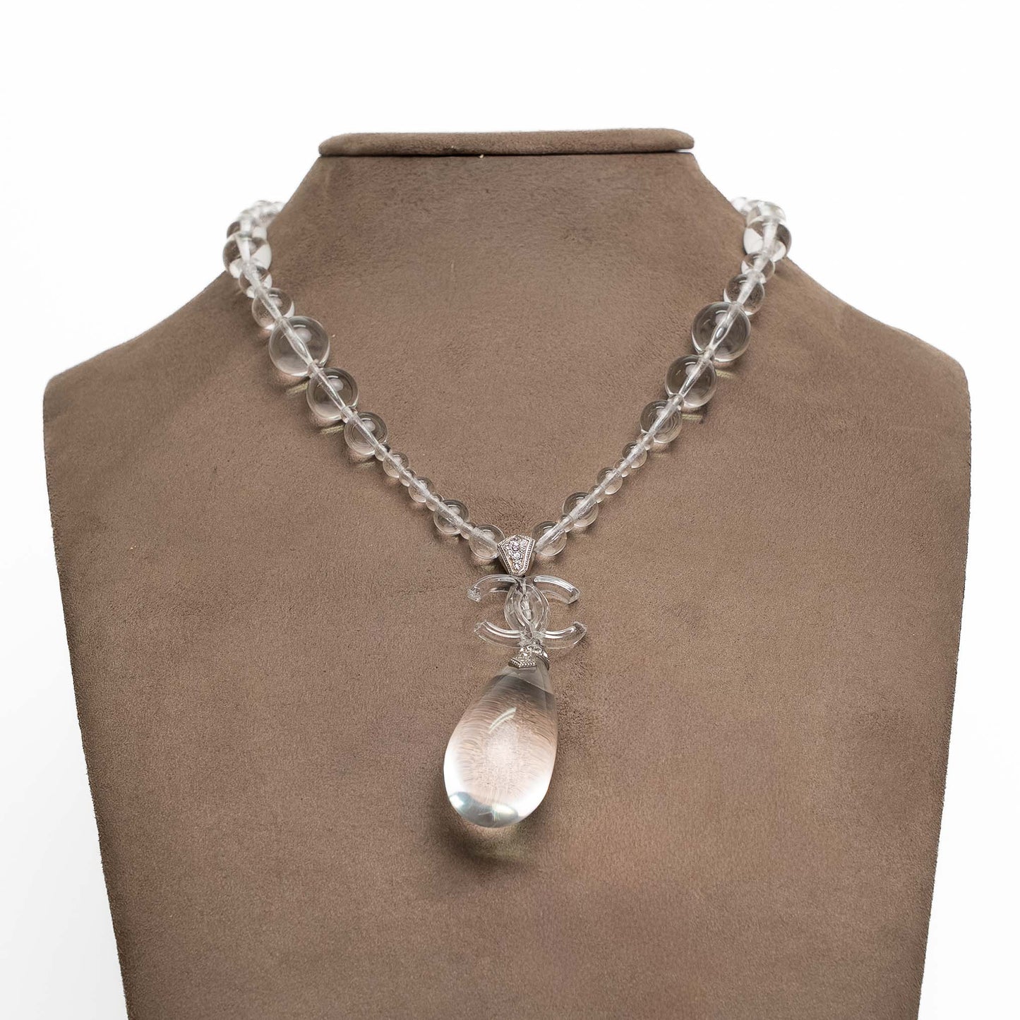 Chanel CC Resin Beaded Pendant Necklace