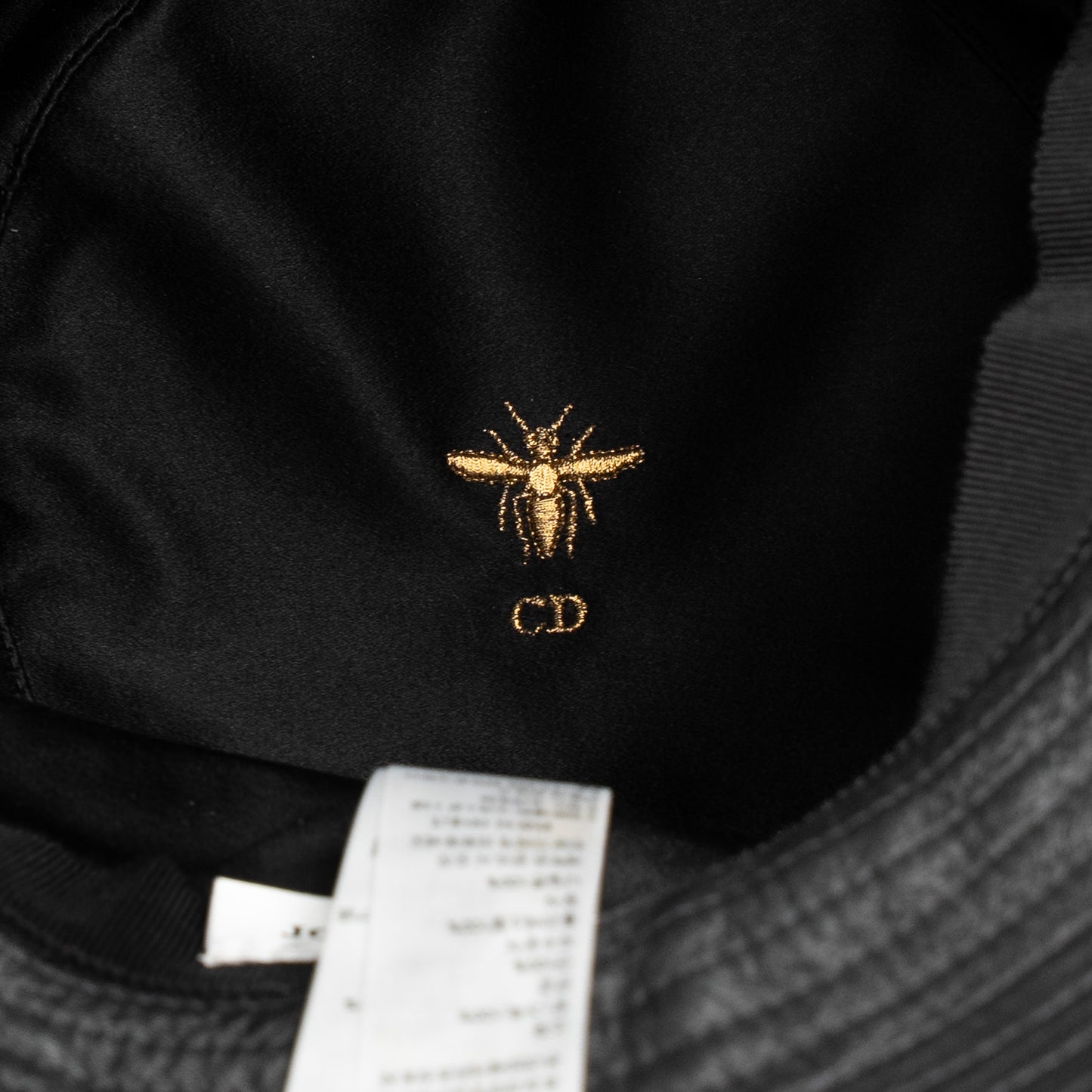 Dior Black Leather Veiled Bucket Hat