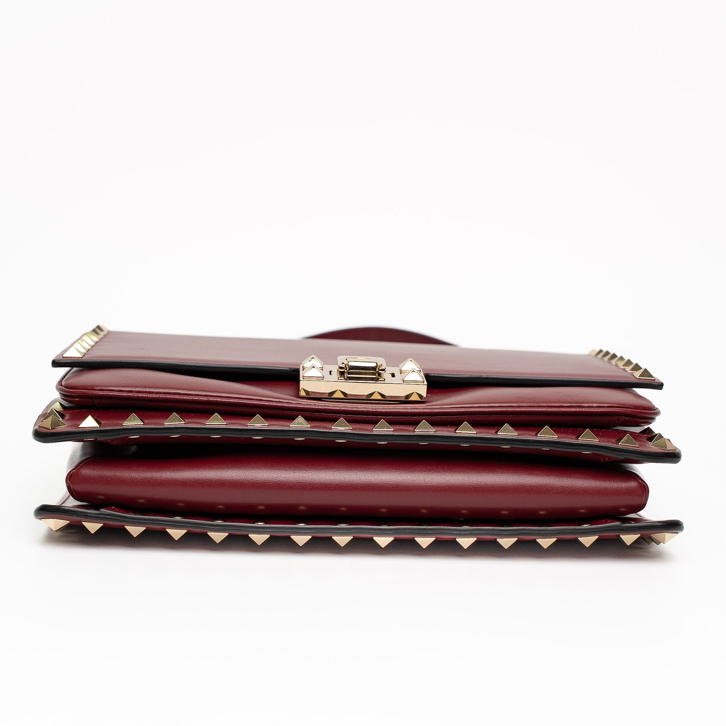 Valentino Rockstud Burgundy Leather Shoulder Bag