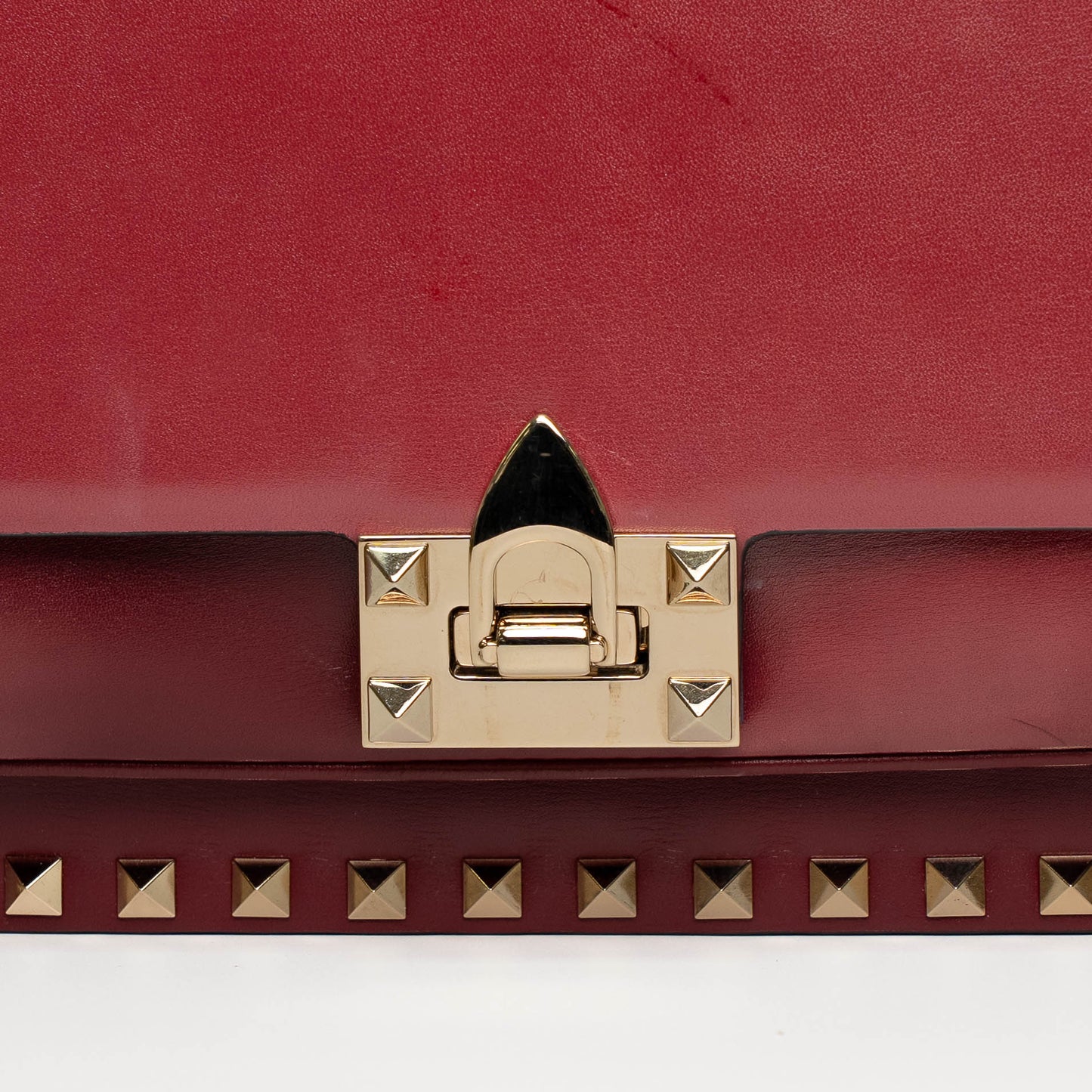 Valentino Rockstud Burgundy Leather Shoulder Bag