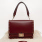 Valentino Rockstud Burgundy Leather Shoulder Bag
